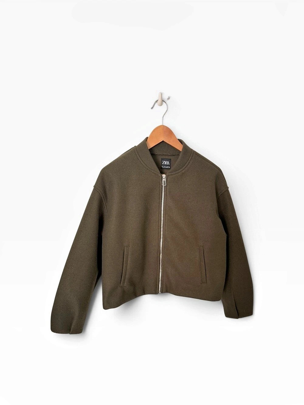 Zara Army Green  Bomber Jacket Size Medium Like New